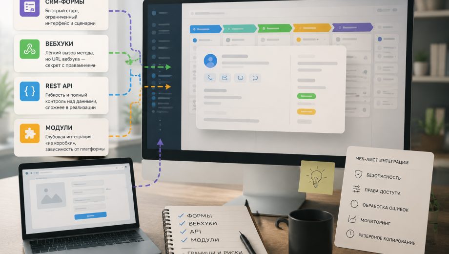 Иллюстрация к разделу: Четыре способа связать сайт и CRM — и границы каждого