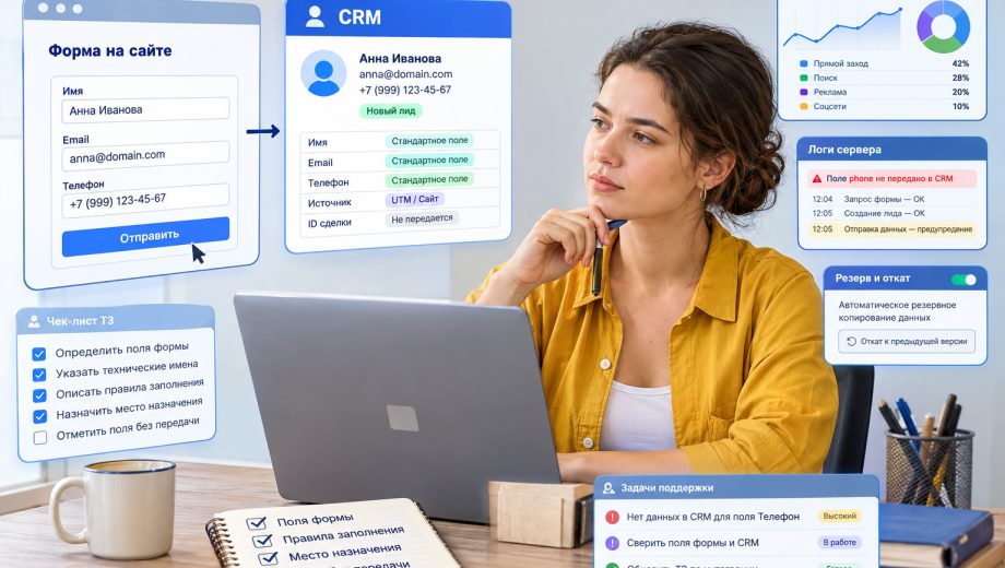 Иллюстрация к разделу: Зафиксируйте поля как контракт между сайтом и CRM